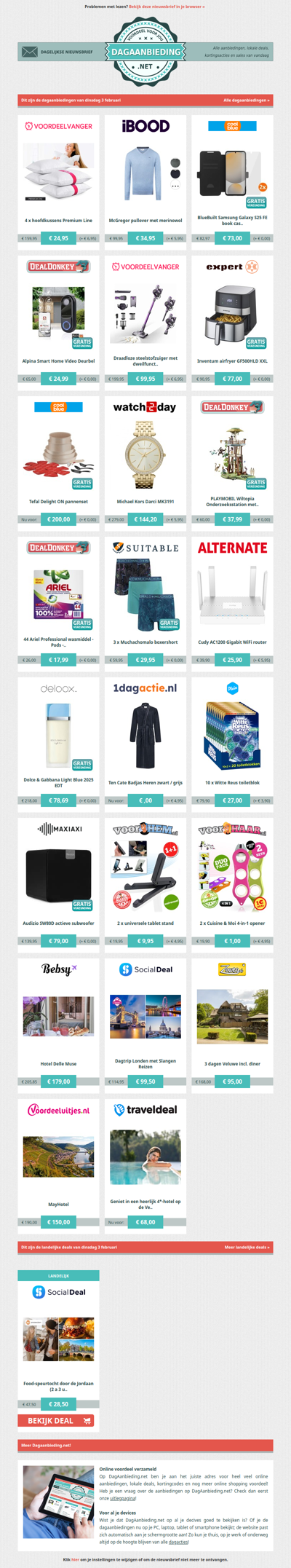 Beste Asda, alle dagaanbiedingen van dinsdag 3 februari