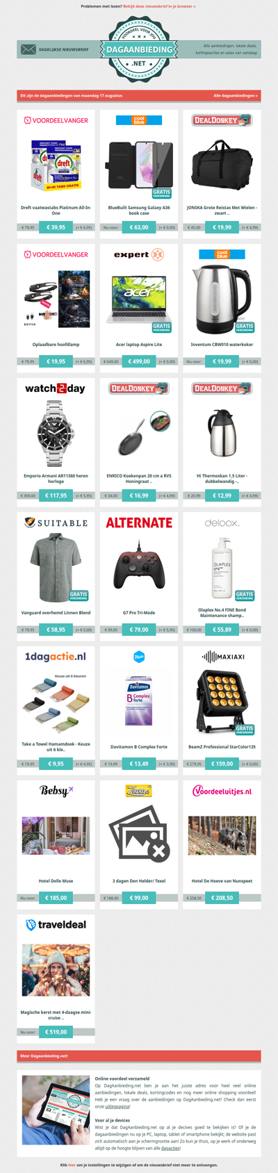 Beste Asda, alle dagaanbiedingen van maandag 17 augustus