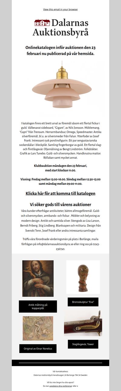 Auktionskatalog publicerad online
