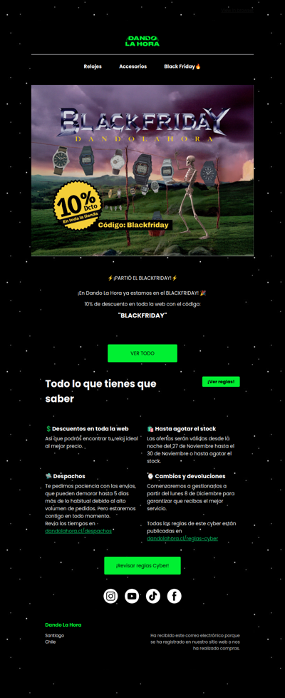 Black Friday en Dando la Hora