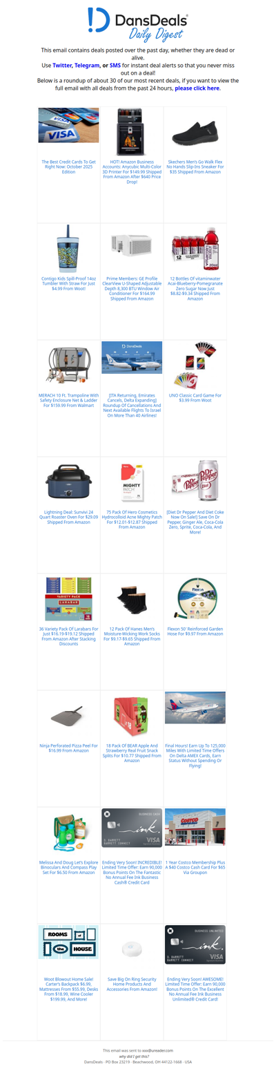 DansDeals Daily Digest for 10/30/2025