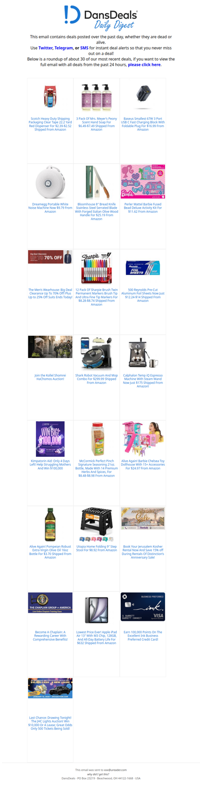 DansDeals Daily Digest for 01/11/2026