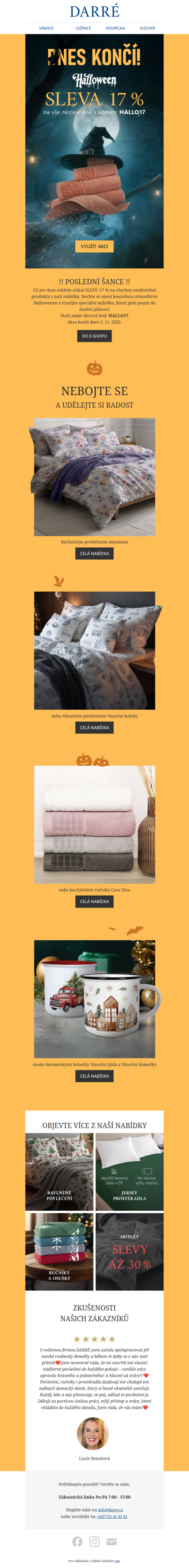 DNES KONČÍ! Sleva 17 % na vše