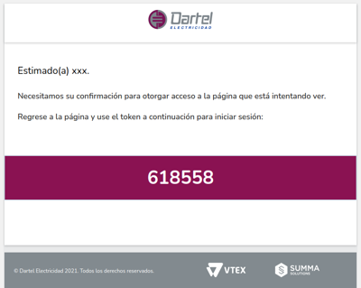 Su código de acceso es 618558