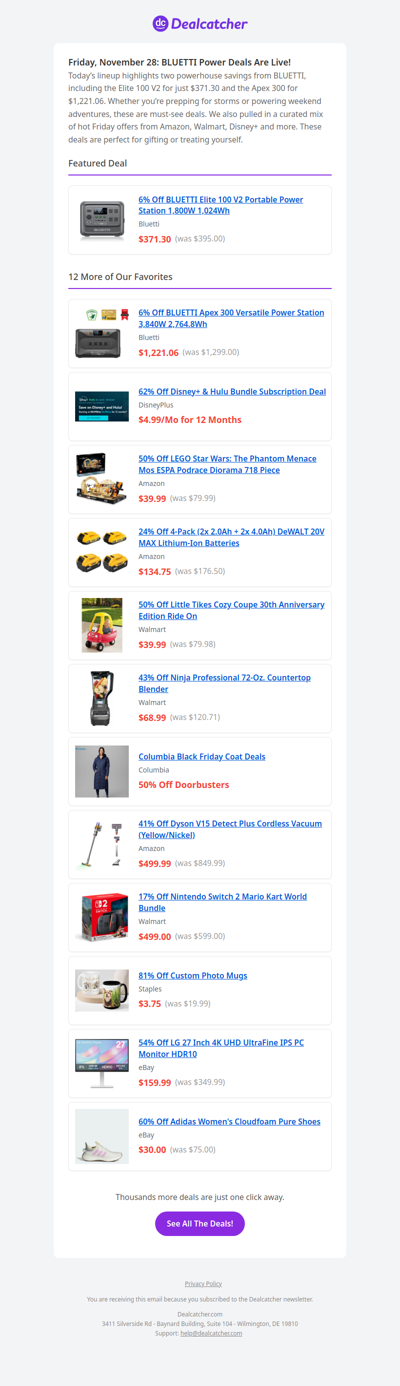 BLUETTI Elite 100 $371 + Ninja Blender $68.99 | Friday Finds | Dealcatcher