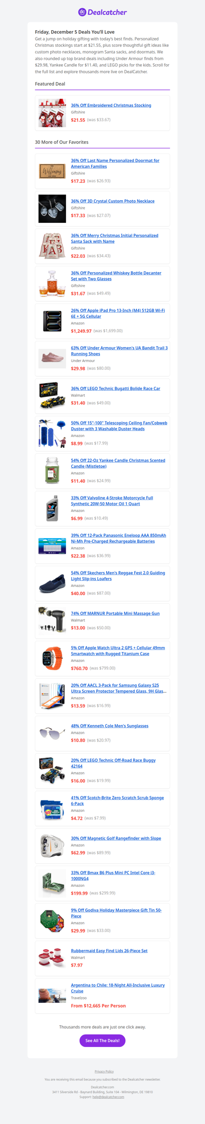 🎄 Stockings $21.55 + UA Women’s Shoes $29.98 |Today’s Top Finds @ Dealcatcher