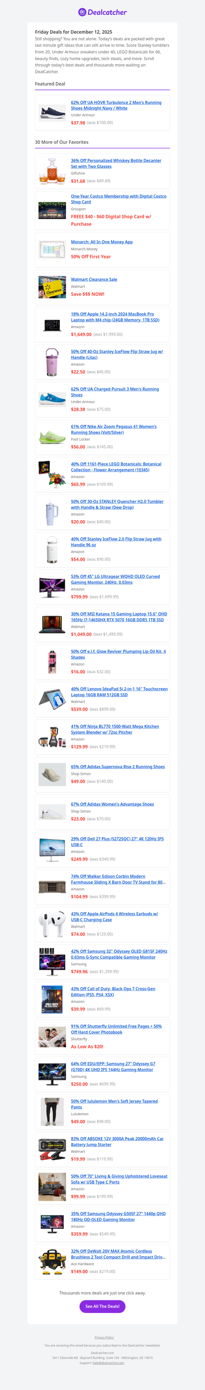 Last Minute Gifts: Stanley Tumblers 20 + UA Sneakers 38 | Dealcatcher