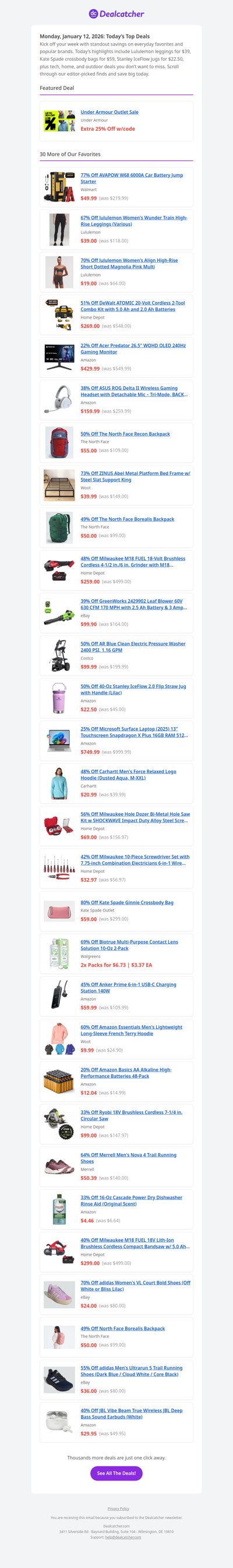 Lululemon Leggings $39 + Kate Spade Crossbody $59 Today