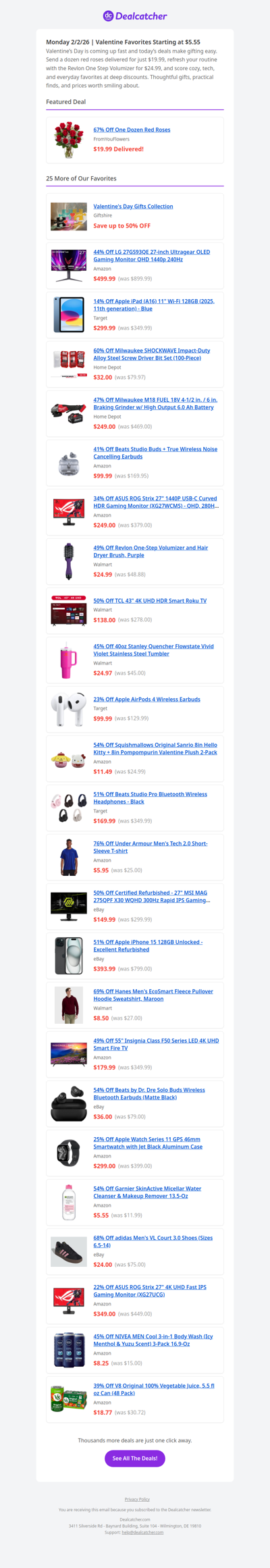 $19.99 Roses Delivered + Revlon Hair Brush $24.99 | Dealcatcher