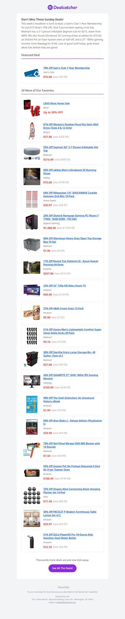 🔥 $15 Sam's Club Membership | Inflatable Hot Tub $315 + 20 More Deals | Dealcatcher