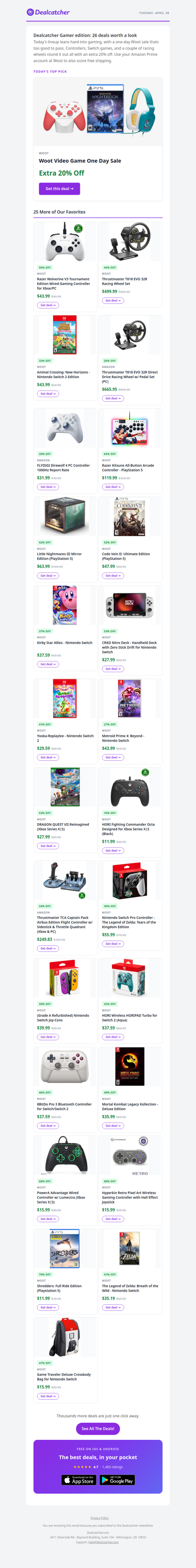 $44 Razer controller (was $100) + One Day Video Game Sale | Dealcatcher