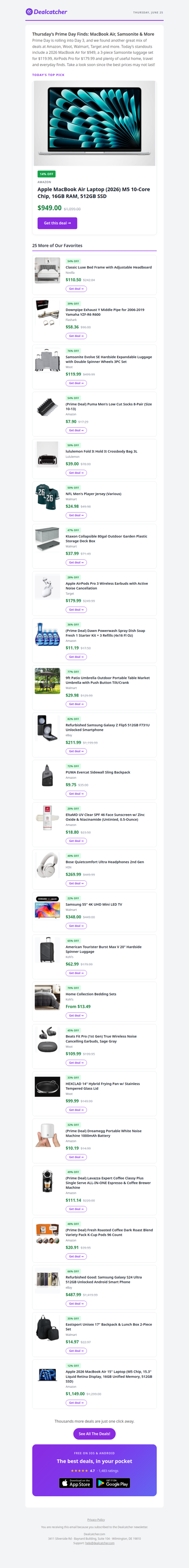 Prime Day 3: MacBook Air $949 + Samsonite Set $119.99