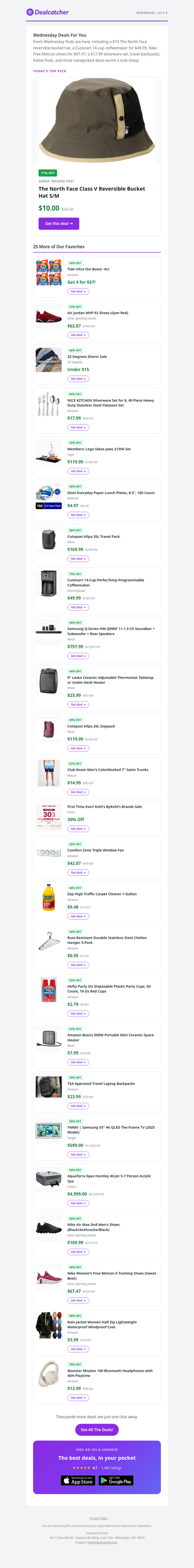 Dealcatcher: North Face Hat $10 + Cuisinart Coffee Maker $49.99