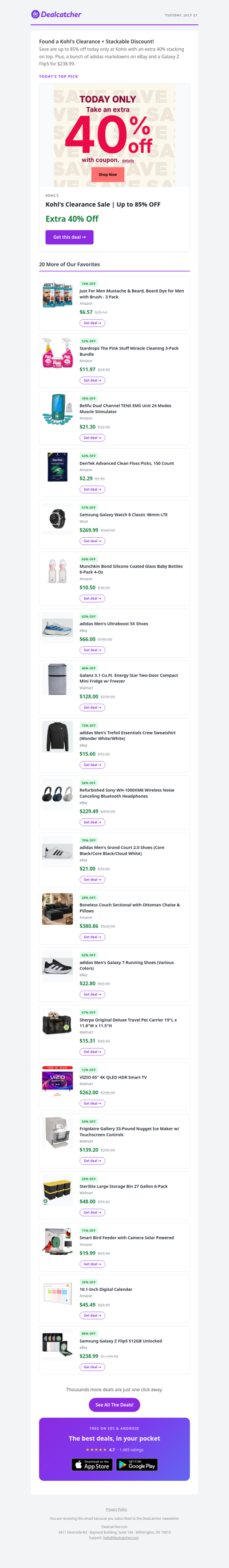 Up to 85% off Kohls clearance, plus 20 more deals