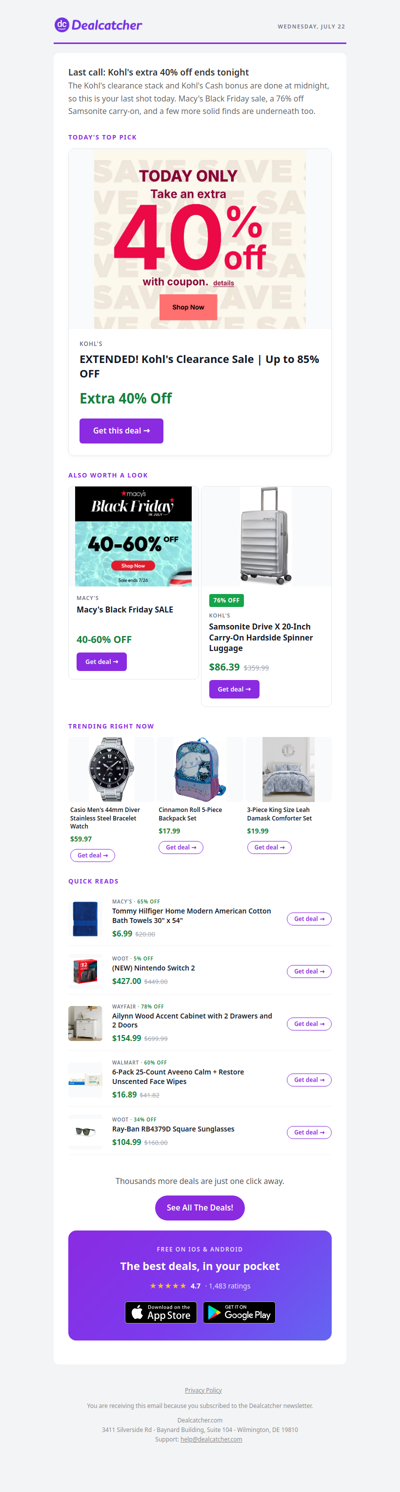 Extra 40% off ends tonight + more Black Friday in July deals
