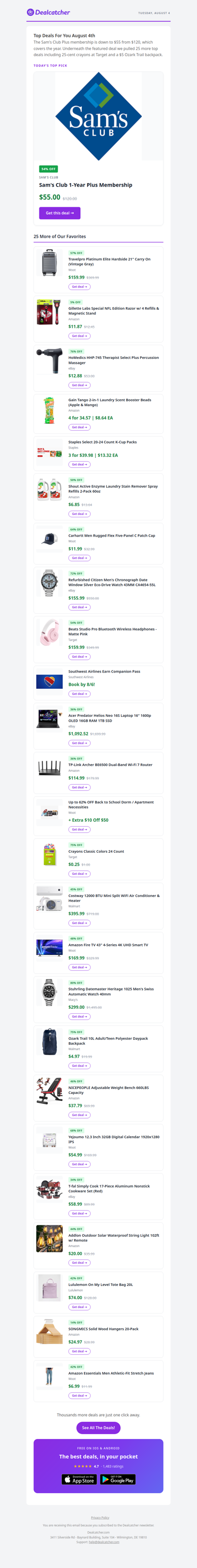 $55 Sam's Club Membership + 25 Top Deals