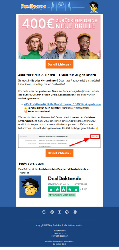 👓 *Genialer Trick* 400€ für Brille/Linsen + 1.500€ für Lasern *Erfahrungsbericht*