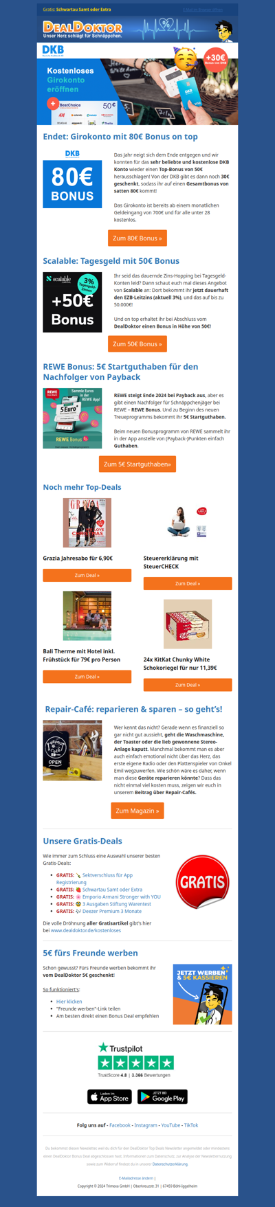 🤩 80€ Bonus für gratis Girokonto