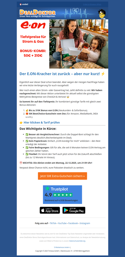 🚨 Nur bis Montag: Der E.ON-Kracher ist zurück