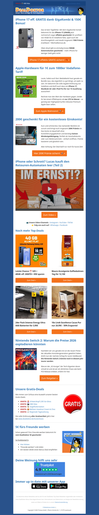 🍎 iPhone 17, MacBook oder iPad für 1€