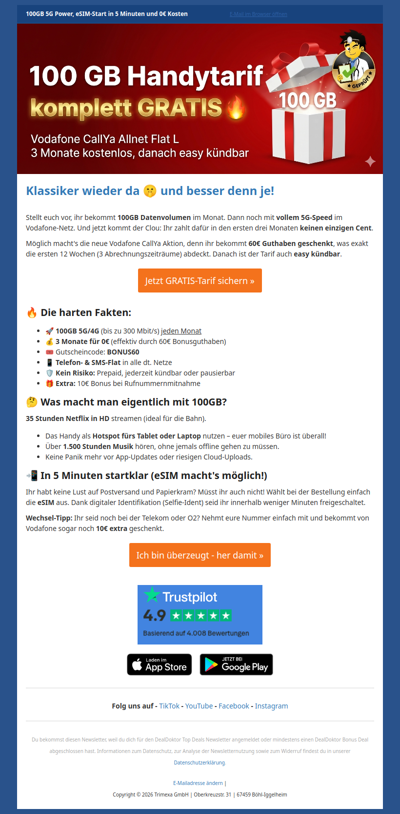 😯 100GB Tarif geschenkt? Ja, wirklich! 🤯