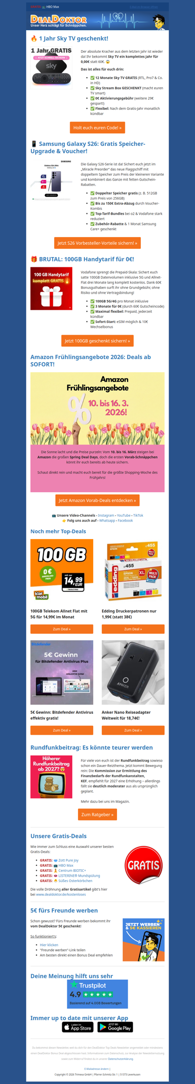 🔥 1 Jahr Sky TV GESCHENKT!