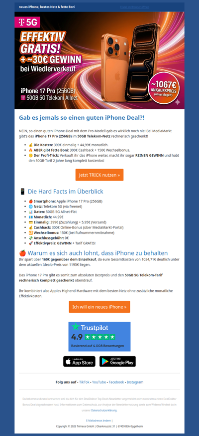 🤯 DER BESTE iPhone 17 Pro Deal 🤞