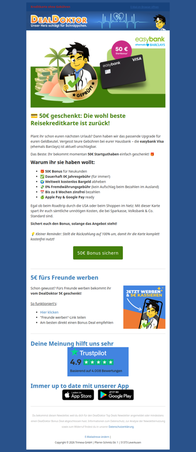 50€ geschenkt 💳✨