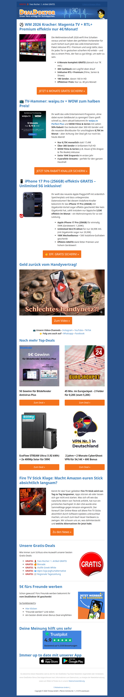 ⚽ WM-Special: MagentaTV gratis