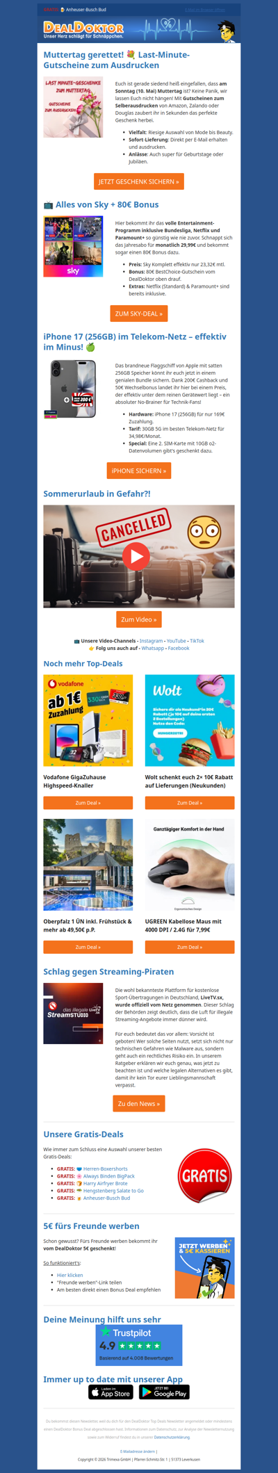 🎁 Muttertag in 2 Tagen! Deine Rettung
