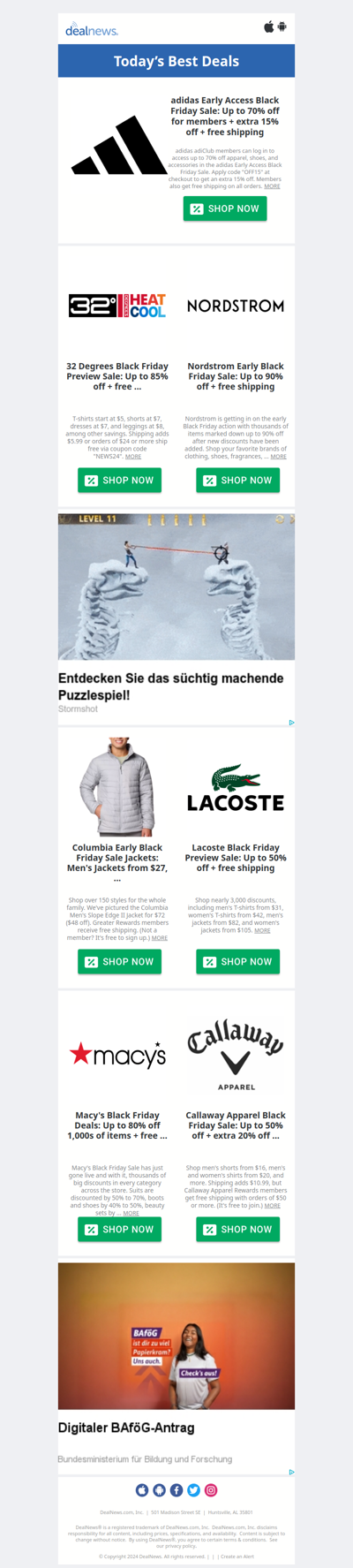 👕👟 Black Friday Fashion Deals: Adidas, Columbia and Lacoste at Unbeatable Discounts!