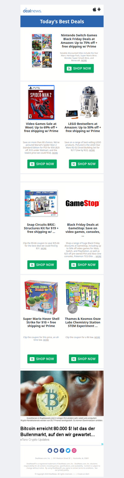 🎮 🧱 Black Friday Gaming Deals: Games & LEGO up to 75% off & Snap Circuits $19!