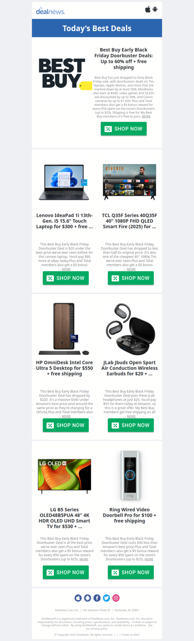 🚨Best Buy Early Black Friday Deals! Up to 60% off + Free Shipping!