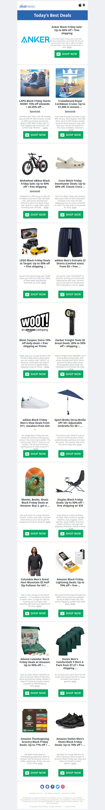 ❗Black Friday Sales! Anker, Crocs, LEGO, adidas, & so much more!