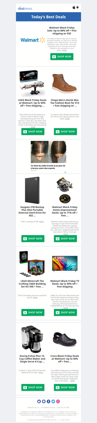 Walmart Black Friday Up to 88% Off - LEGO, TVs, Keurig and more!