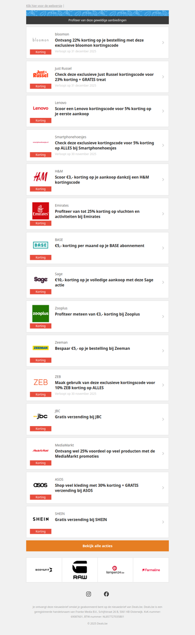 bloomon -22% | Just Russel -23% | Lenovo -5% | Smartphonehoesjes -5% en meer