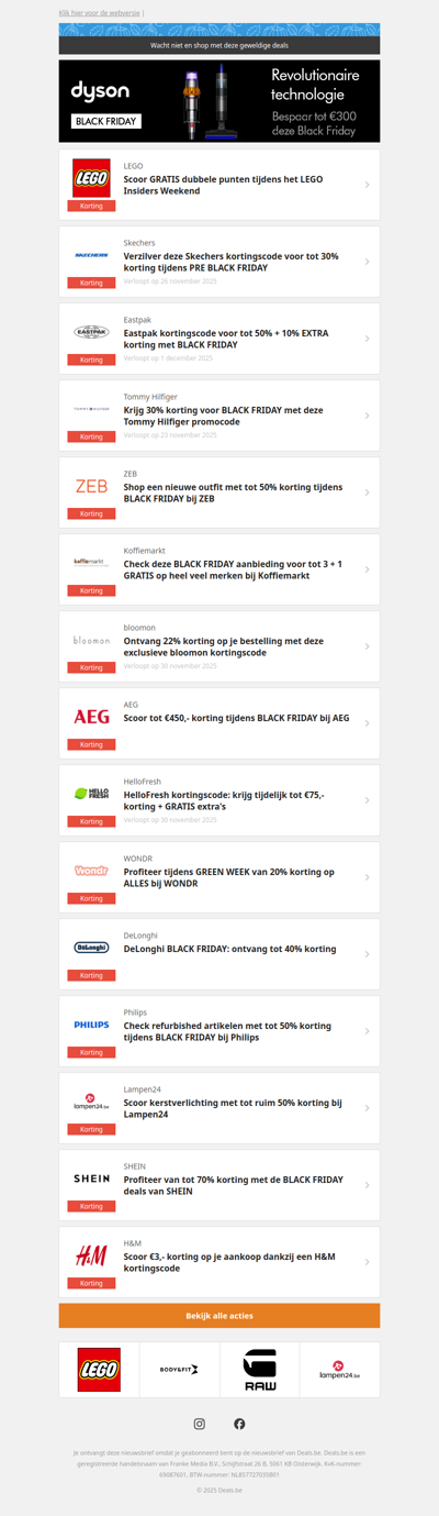 LEGO GRATIS | Skechers -30% | Eastpak -10% | Tommy Hilfiger -30% en meer