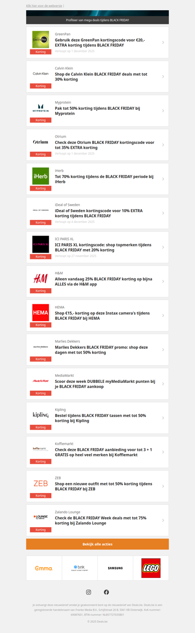 GreenPan €20,- | Calvin Klein -30% | Myprotein -50% | Otrium -35% en meer