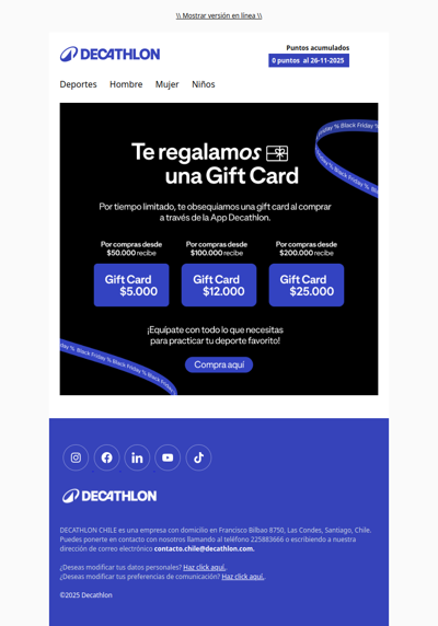 Compra en la App y te regalamos una gift card dependiendo el monto de tu compra🔥