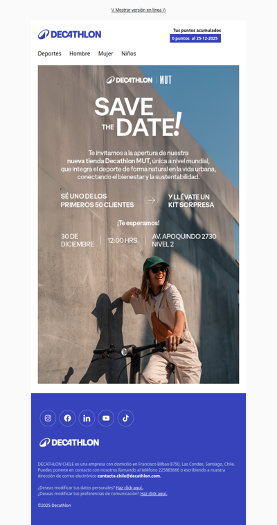 ¡Save the Date! Nueva tienda Decathlon 💙