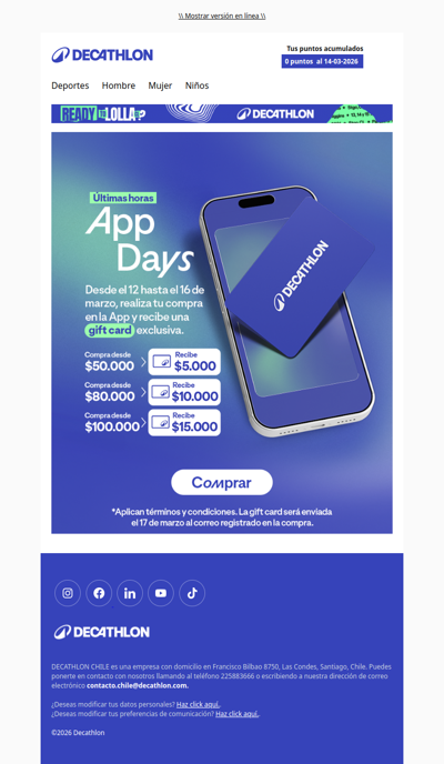 ⏱️¡Últimas horas! Gift card de regalo en los App Days