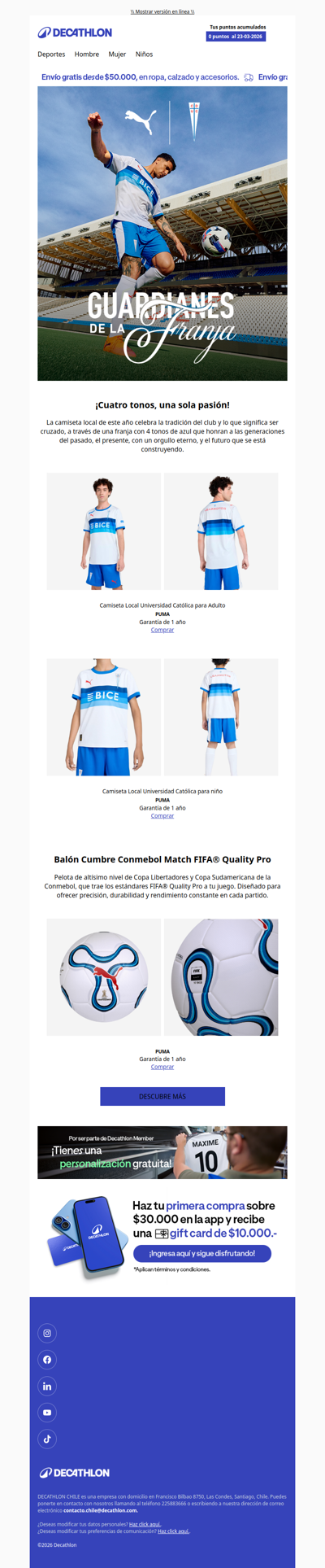 ¡Camisetas de la UC ya disponibles en Decathlon! ⚽