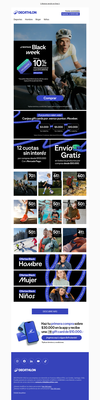 ¡Iniciamos con un dto. adicional para ti en Decathlon Black Week! 🏋🏼‍♀️