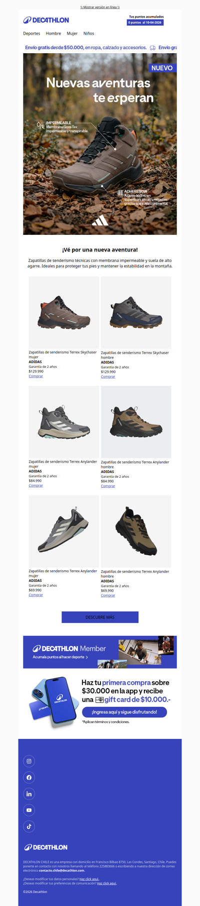 Equípate con lo nuevo de Adidas Terrex. 🏔️