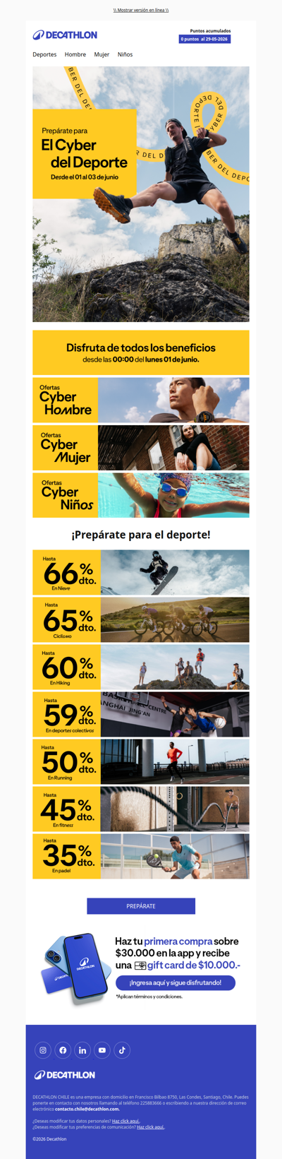 ¡El Cyber del deporte está por comenzar! Prepárate 🤩