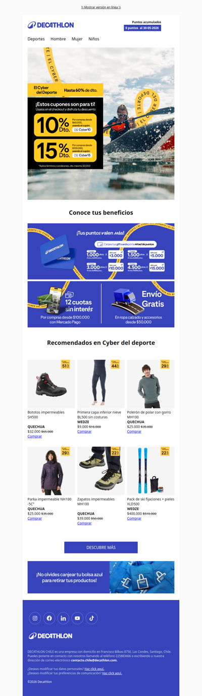 ¡Llegó el Cyber del Deporte! 🏁 Hasta 60% Off + Cupones extra.