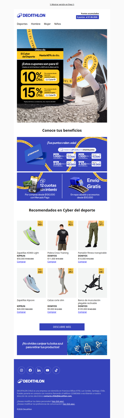 ¡Se acaba el Cyber del deporte! 🚨 (Códigos de descuento adentro)