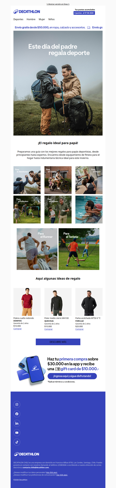 ¿Buscando el regalo ideal? Este día del padre, regala deporte 🎁