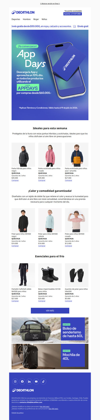🌧️ ¡Llegó la lluvia! Compra por la App y disfruta de un 10% de dto.