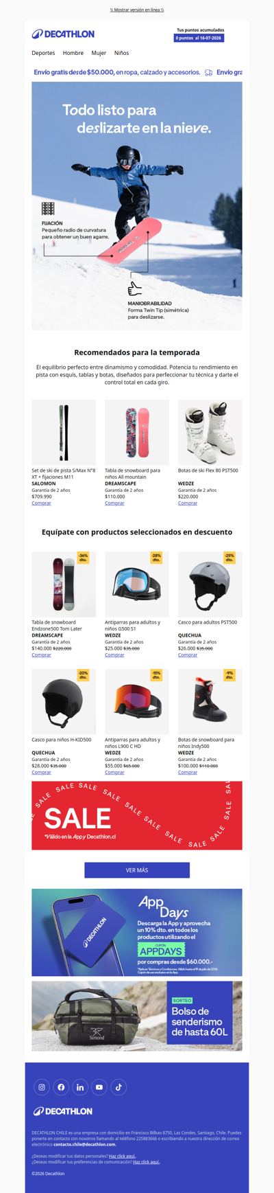 ¿Nieve en tus planes? ❄️ Conoce los productos seleccionados en descuento